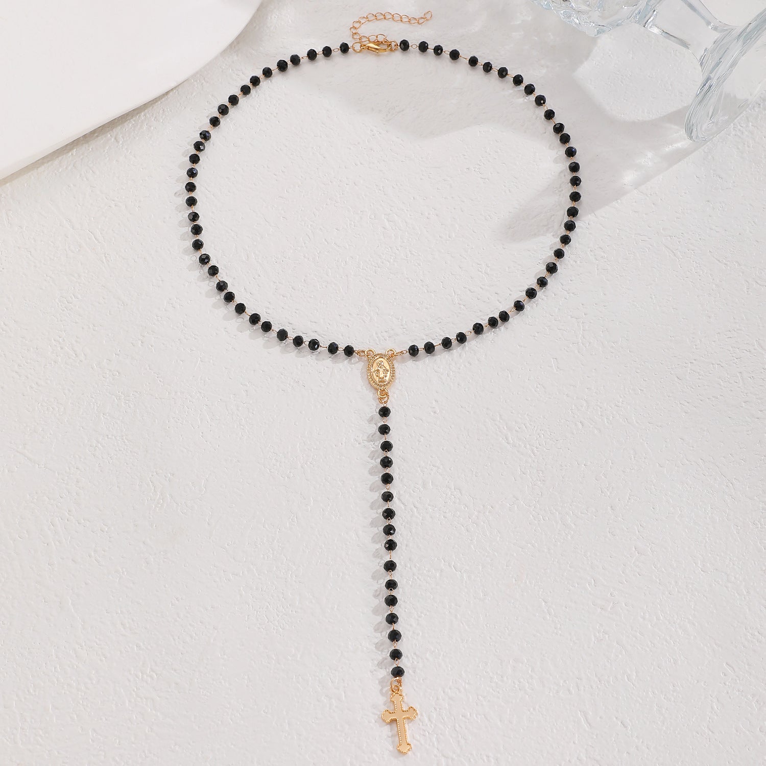 Celebrity Style Popular Cross Long Chain Necklace for Women Easter Trendy Jewelry Sexy Tassel Virgin Mary Pendant