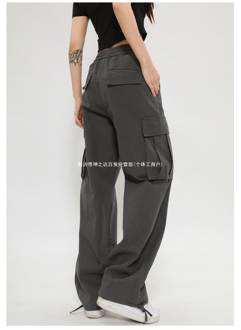 New Retro Cargo Pants Japanese Style Trendy Street Wide-Leg Pants Fashion Unisex Casual Pants Hot Girl