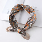 Same Style as Stars2025New Paisley Small Cashew Deformed Insect Satin70Silk Scarf Scarf Headscarf Fashion Design Small Water Drop Square Scarf Decoration Matching Headscarf