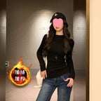 Fleece-Lined Thickened Polar Fleece Autumn Winter Base Shirt Regular Shoulder Round Neck Long Sleeve