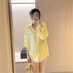 RL Raff Little Pony Logo Embroidered Long Sleeve Plaid Shirt for Women POLO Cotton Sun Protection Shirt Spring Summer Casual Top