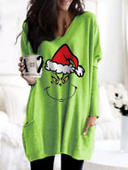 2025Christmas Green Furry Monster GrinchChristmas3D Printed Long Sweatshirt