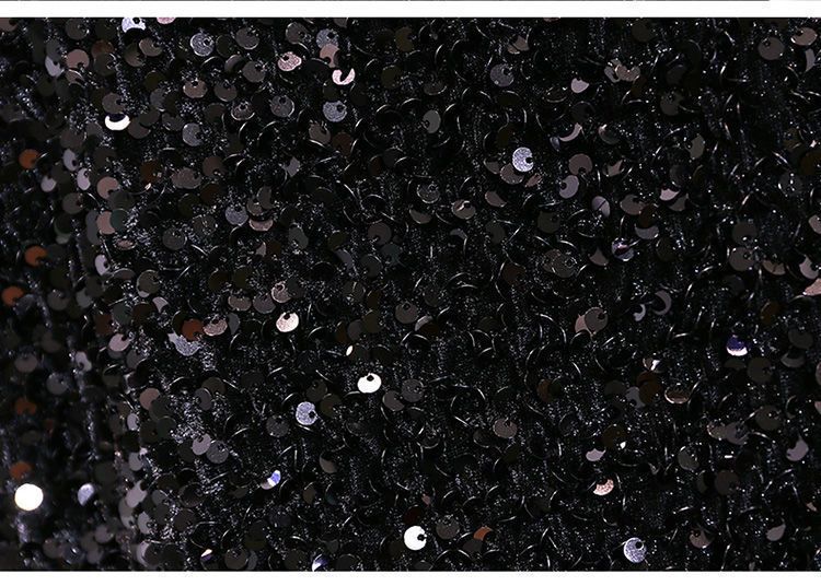 Sequin Strap Dress Little Black Dress Nightclub Black Slimming Sexy Disco Women's Short Dress Party Gathering Dress