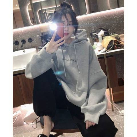 Vintage Autumn Winter Fleece Sweatshirt for Men and Women, Loose Fit, Large Size, Long Sleeve, Thickened Hoodie, Couple's Jacket