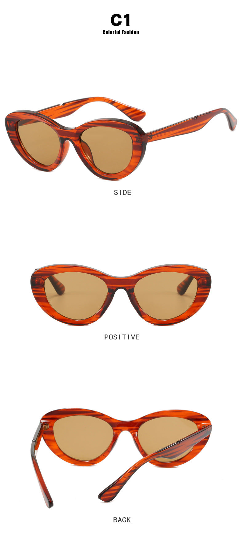 "Bad Idea" Retro Cat-Eye Shades - Vintage Striped Frame