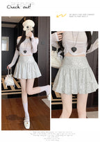"Traitor" MV Vibe Sequin Skirt - Cream Coquette Mini