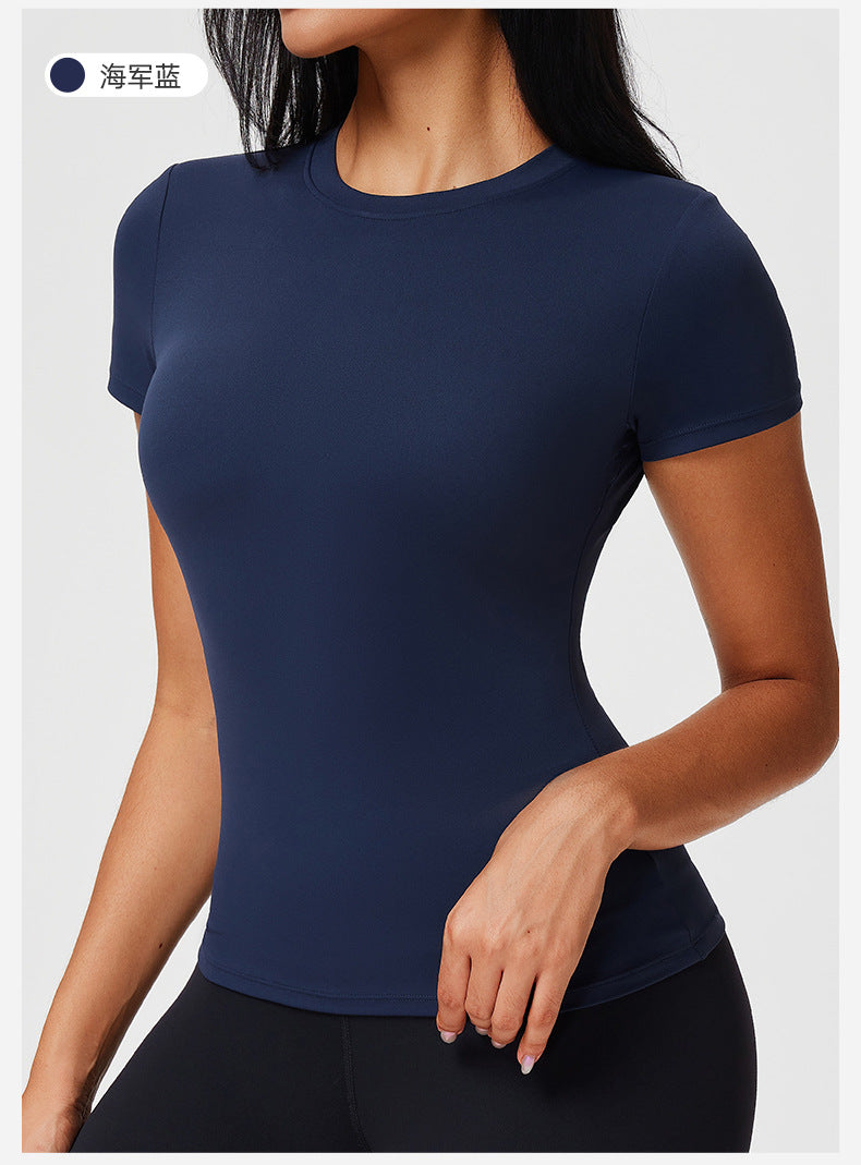 New Casual Sportswear t Women's Slim Fit Quick-Dry Barely-There Feel Fitness Top Shirt Running Yoga Short Sleeve