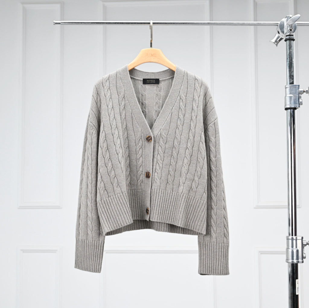 Monet Casual Chic with an Elegant Feel Cable Knit Wool Cashmere Round Neck Long Sleeve Sweater for Women