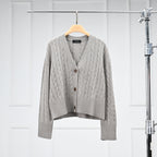 Monet Casual Chic with an Elegant Feel Cable Knit Wool Cashmere Round Neck Long Sleeve Sweater for Women