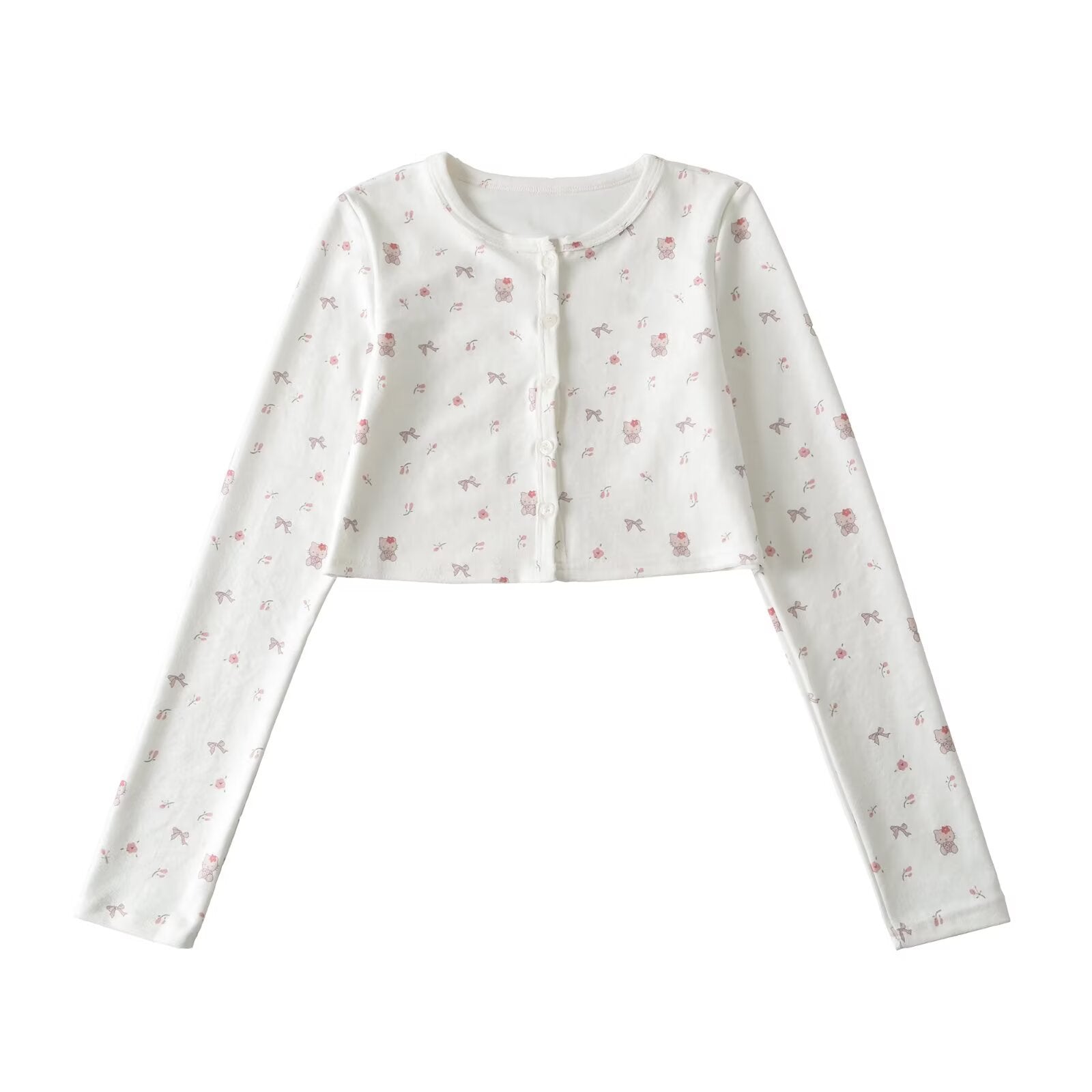 2025Autumn New Sexy Hot Girl Outfit Floral Fleece Sexy Cardigan Slim Fit Slimming Jacket