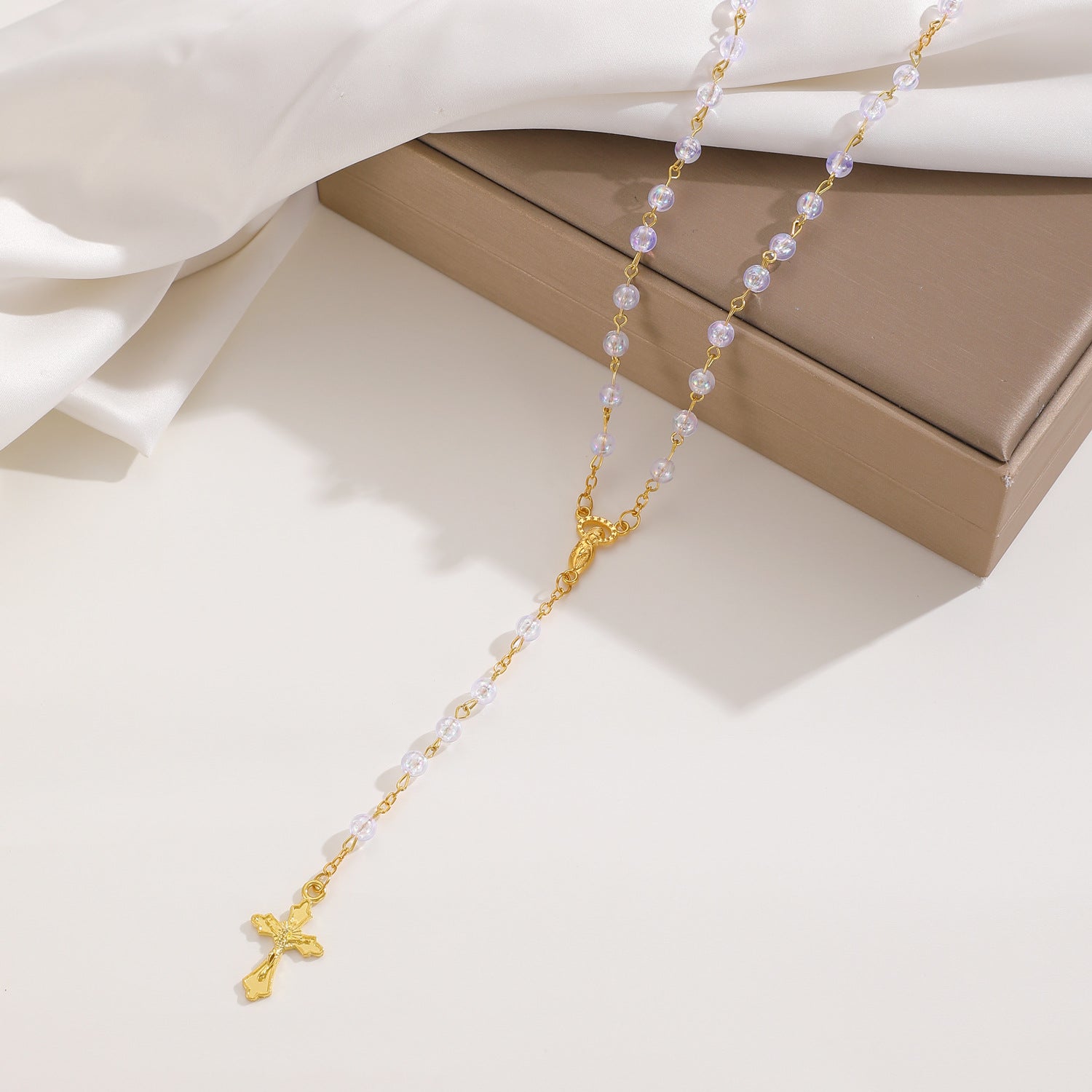 Celebrity Style Popular Cross Long Chain Necklace for Women Easter Trendy Jewelry Sexy Tassel Virgin Mary Pendant