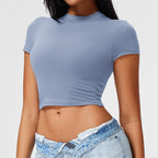 New Casual Sportswear t Women's Slim Fit Quick-Dry Barely-There Feel Fitness Top Shirt Running Yoga Short Sleeve