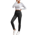 Hot-Selling Lamb Wool Polka Dot Print High-Waisted Slim Fit Warm Women's Leggings Winter New Tight-Fitting