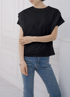 Star Custom Japanese Style New Model Lotte8Color Summer Stripes T Women's Cotton Loose Batwing Sleeve Knitted Top