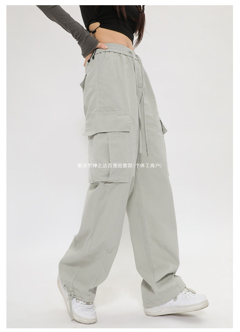 New Retro Cargo Pants Japanese Style Trendy Street Wide-Leg Pants Fashion Unisex Casual Pants Hot Girl