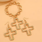 Celebrity Style Decorative Chain Jewelry Personalized Cross Alloy Pendant Necklace  Minimalist Style Clip Simple Internet Celebrity Collarbone Chain for Women