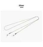 Celebrity Style Snake Chain Stainless Steel Non-Fading Mask Chain Titanium Steel Glasses Chain Women's Neck Hanging Men's Mask Rope Hanging Chain High-End Safety Protection