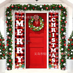 2026New Year Christmas Couplets Santa Claus Soldier Outdoor Decoration Door Curtain Hanging Flag Outdoor European and American