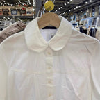 Star Custom French Doll Collar Lace Button Shirt for Women Spring Summer Autumn Design Sense Niche Short Sleeve Blouse Short Top