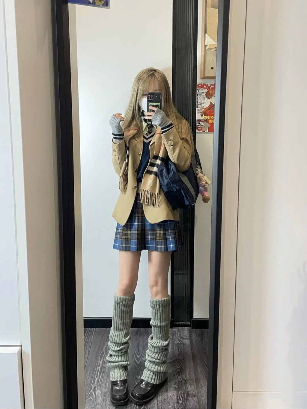 White Knitted Sock Covers Autumn Winter Warm Mid-Calf Socks y2k Harajuku Style Hot Girl Japanese Style jk College Style Slouch Socks for Women.