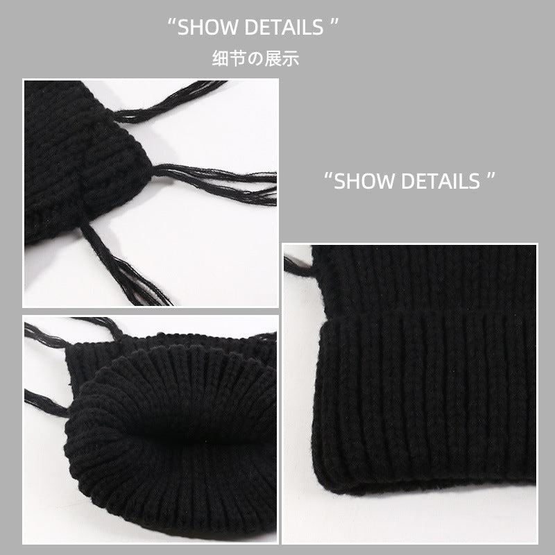 Same Style as Stars2025Winter Essential Cat Ear Tassel Hat for Women, Thickened Warm Knitted Hat, Fashionable Versatile Autumn Winter Cute Quality Style