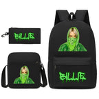 Celebrity Style Trendy European and American Billie Pencil Bag Shoulder Backpack Three-piece School Bag