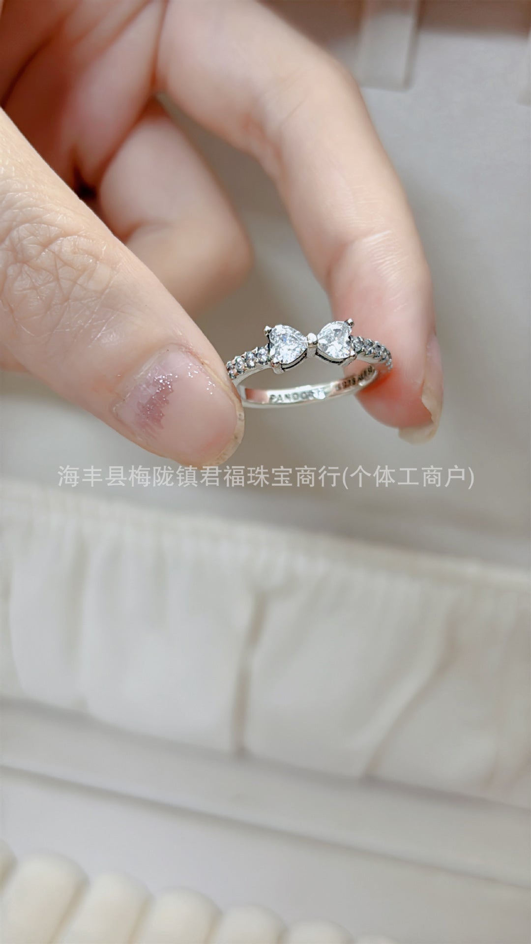 Panjia Silver Plated Hot Selling Product Bow Necklace Ear Stud Ring Bracelet4Set Gift Set Women's All-Matching