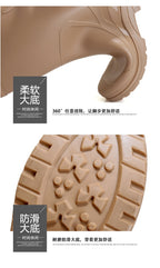 Long Tube Rain Boots for Women, Fashionable Cuffed Outdoor Lightweight Waterproof Shoes, Soft and Durable Rubber Boots for Japan Airlines Foreign Trade