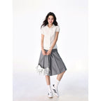 Star Custom Polka Dot Elastic Cuff Turn-Down Collar Shirt for Women Summer Slim Fit Sweet Design Short Sleeve Shirt