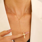 Celebrity Style Popular Cross Long Chain Necklace for Women Easter Trendy Jewelry Sexy Tassel Virgin Mary Pendant