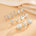 Custom Design Photosensitive Water Drop Hugging Open Ring for Celebrities Unique Irregular Geometric Joint Ring