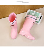 Long Tube Rain Boots for Women, Fashionable Cuffed Outdoor Lightweight Waterproof Shoes, Soft and Durable Rubber Boots for Japan Airlines Foreign Trade