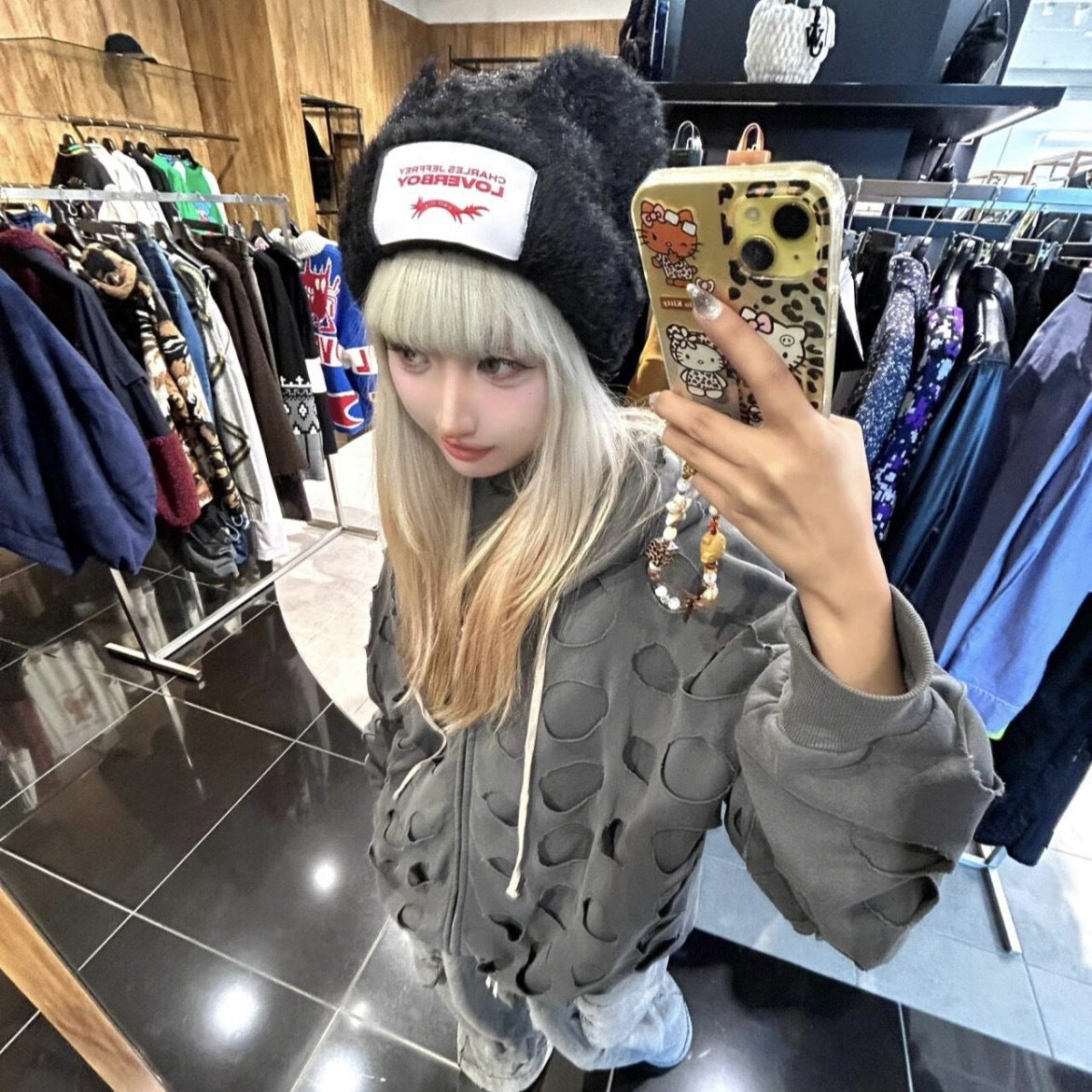 Correct Loverboy Plush Pig Knitted Hat Cat Ear Hat24Autumn and winter new cute thick unisex hats