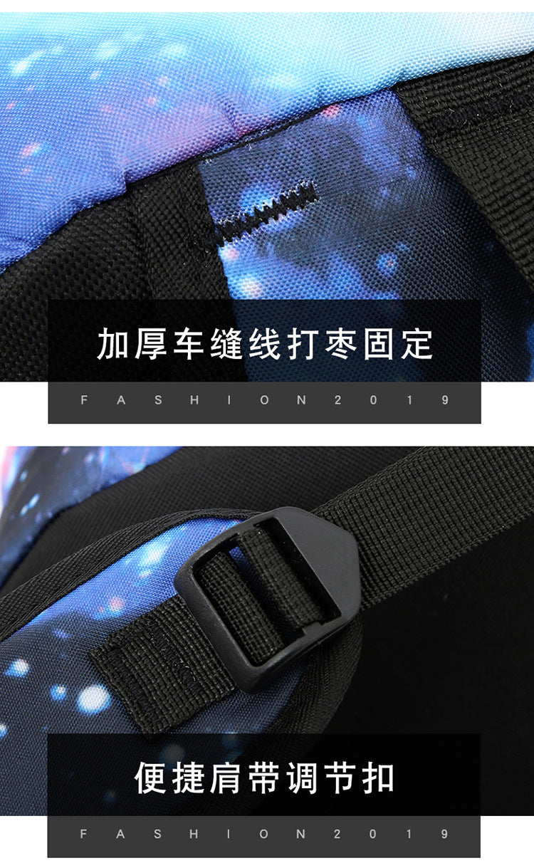 Celebrity Style Trendy European and American Billie Pencil Bag Shoulder Backpack Three-piece School Bag