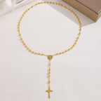Celebrity Style Popular Cross Long Chain Necklace for Women Easter Trendy Jewelry Sexy Tassel Virgin Mary Pendant