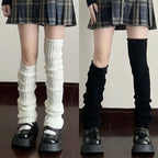 White Knitted Sock Covers Autumn Winter Warm Mid-Calf Socks y2k Harajuku Style Hot Girl Japanese Style jk College Style Slouch Socks for Women.