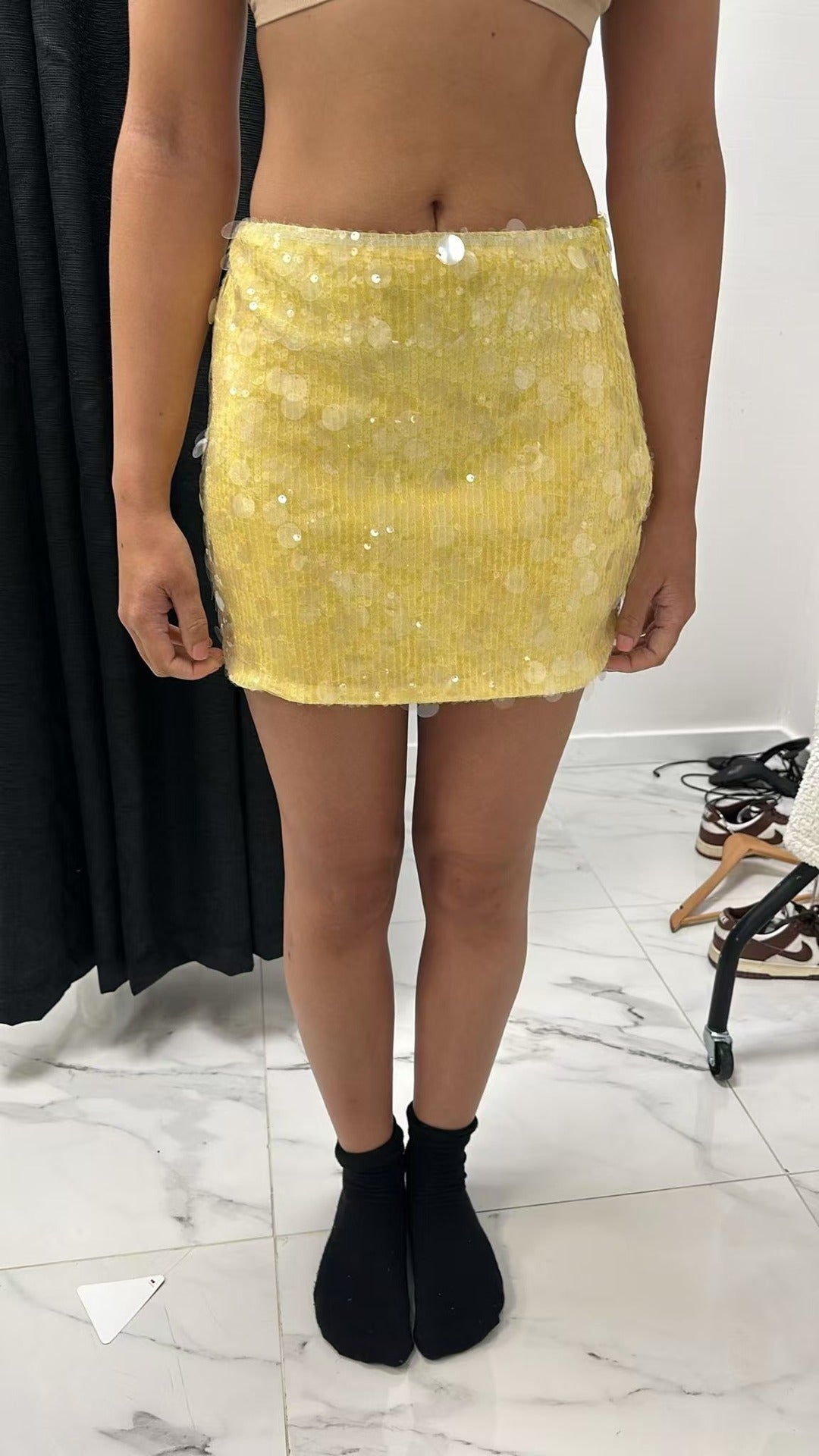 Custom Celebrity Design2023Spring New Irregular Size Sequin Fashion Short Mini Skirt Women's Clothing