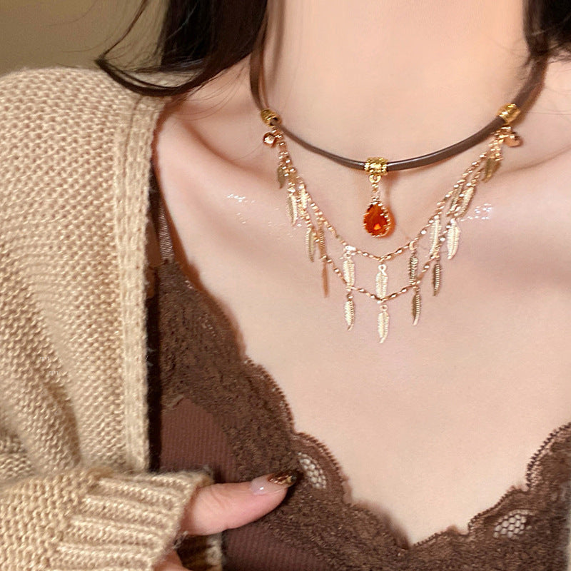 Star Custom 2025New Year's Exaggerated Punk Necklace y2k Irregular Subculture Hip-Hop Trend Unisex Niche Collarbone Chain