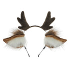 Christmas Antler Headband Cute Plush Deer Ear Headwear cosplay Accessories Handmade Simulated Animal Ear Headband