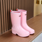 Long Tube Rain Boots for Women, Fashionable Cuffed Outdoor Lightweight Waterproof Shoes, Soft and Durable Rubber Boots for Japan Airlines Foreign Trade