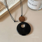 Star Custom New Mysterious Black Long Geometric Pendant Necklace for Women New Chinese Style Niche High-end Versatile Necklace Wholesale