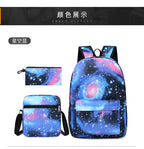 Celebrity Style Trendy European and American Billie Pencil Bag Shoulder Backpack Three-piece School Bag