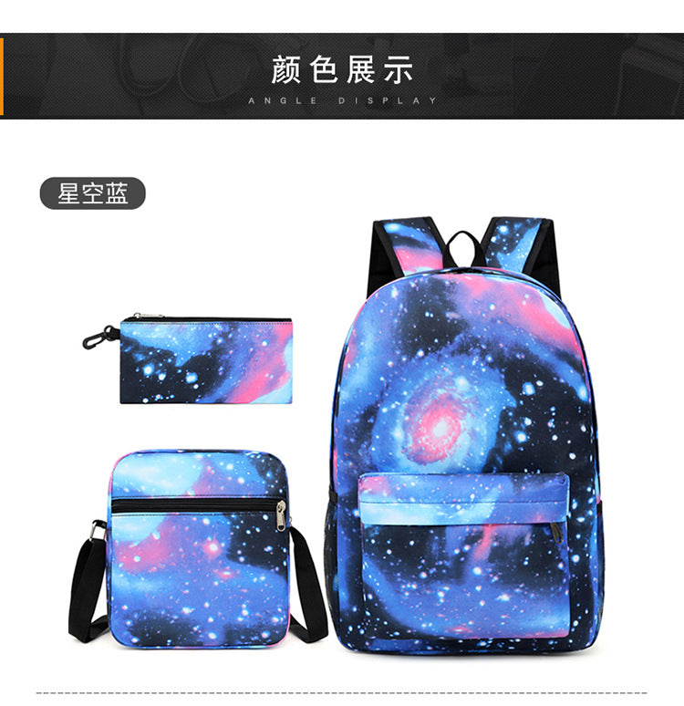 Celebrity Style Trendy European and American Billie Pencil Bag Shoulder Backpack Three-piece School Bag