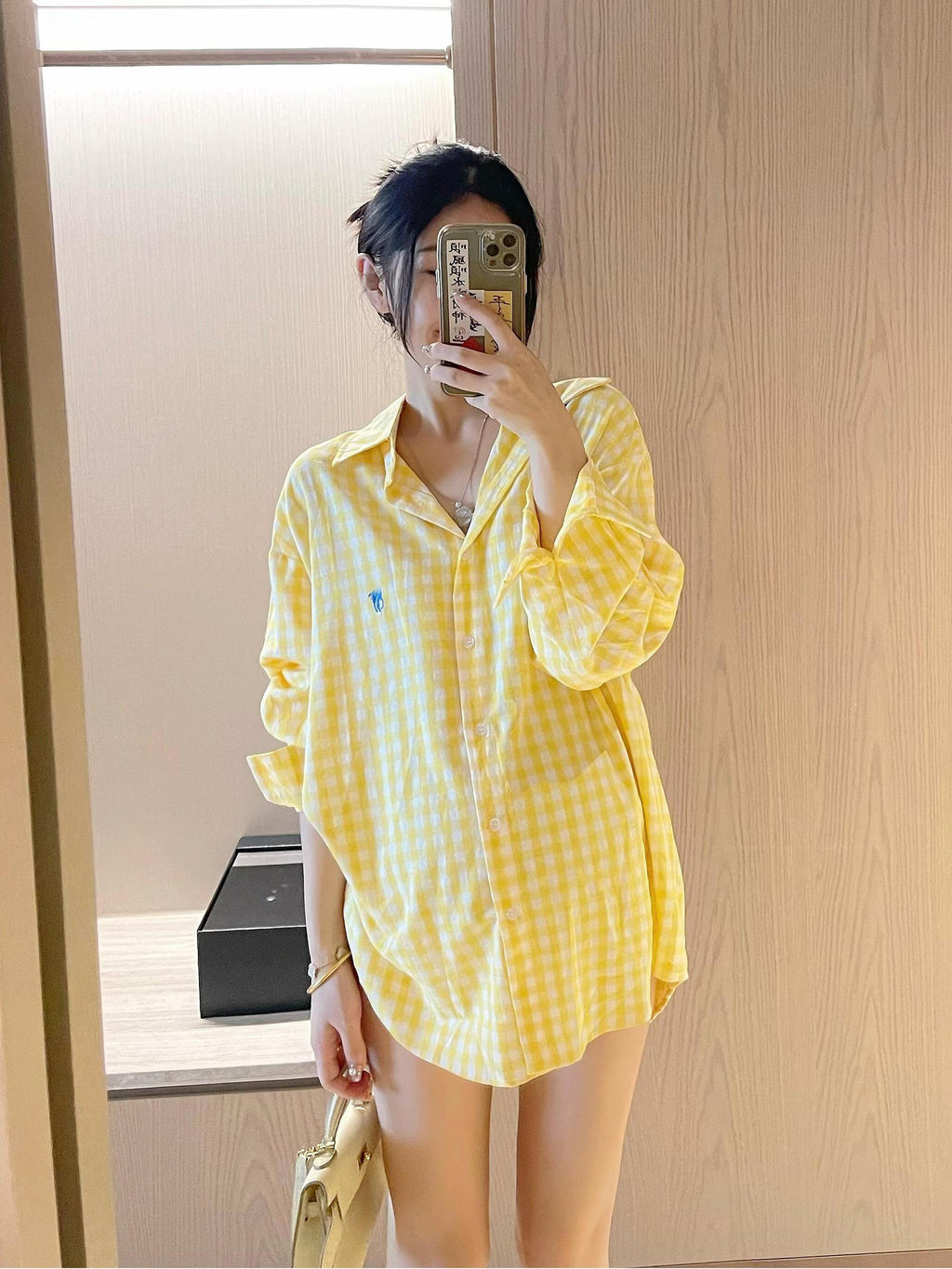 RL Raff Little Pony Logo Embroidered Long Sleeve Plaid Shirt for Women POLO Cotton Sun Protection Shirt Spring Summer Casual Top