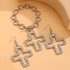 Celebrity Style Decorative Chain Jewelry Personalized Cross Alloy Pendant Necklace  Minimalist Style Clip Simple Internet Celebrity Collarbone Chain for Women