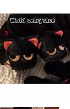 "Mood" Grumpy Cat Plush Slippers - Kawaii Gamer Girl Essential