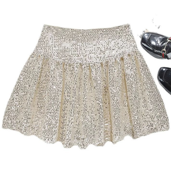 "bad idea right?" Silver Mini Skirt - 90s Disco Sequin