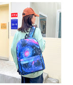 Celebrity Style Trendy European and American Billie Pencil Bag Shoulder Backpack Three-piece School Bag