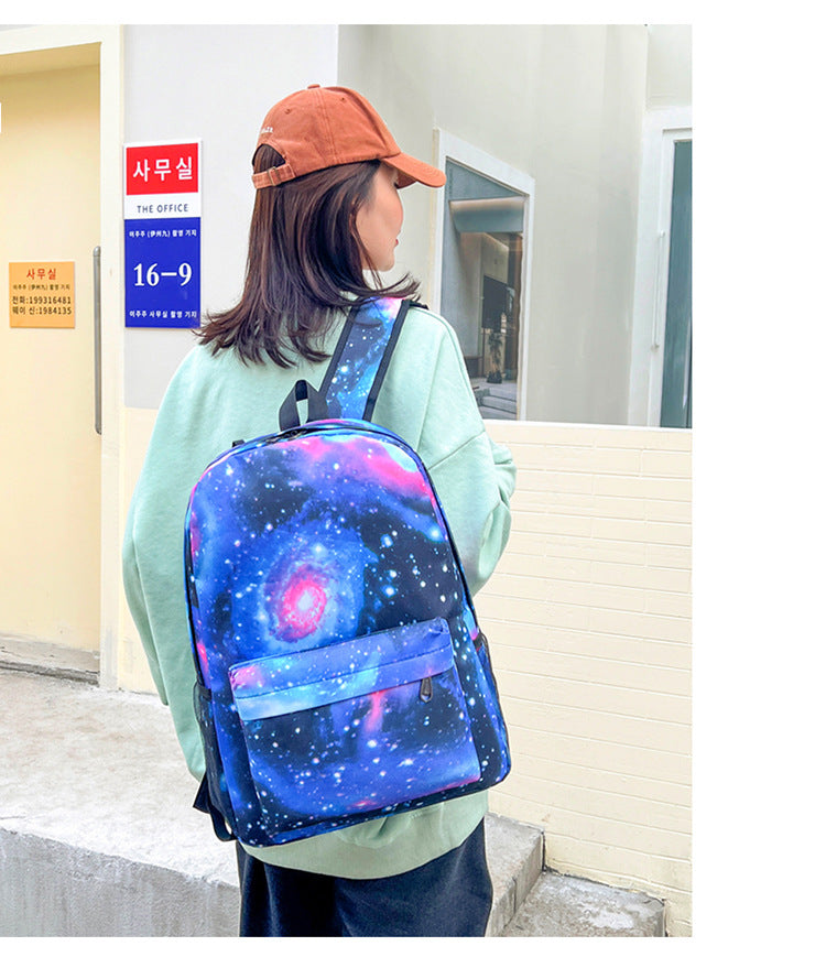 Celebrity Style Trendy European and American Billie Pencil Bag Shoulder Backpack Three-piece School Bag