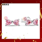 Panjia Silver Plated Hot Selling Product Bow Necklace Ear Stud Ring Bracelet4Set Gift Set Women's All-Matching